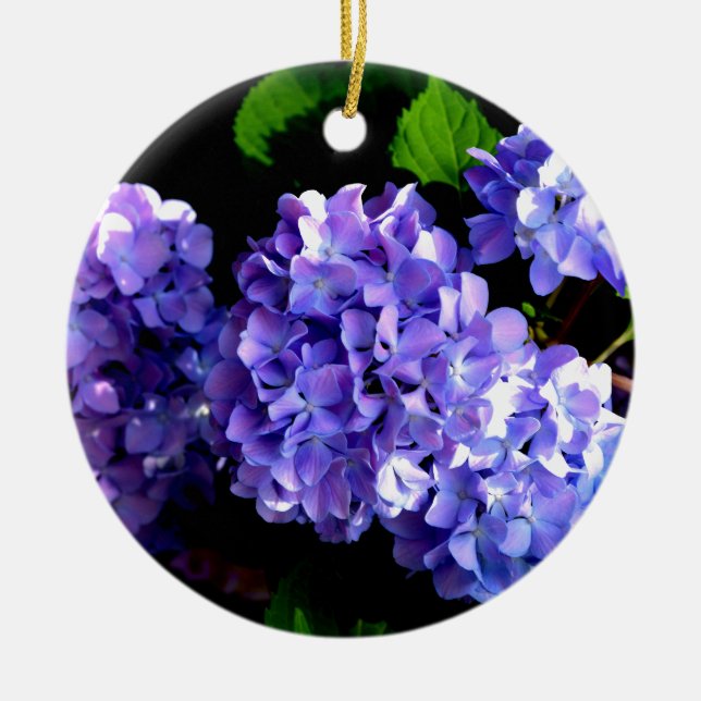 Elegant deep purple floral flowers  hydrangea ceramic tree decoration (Front)