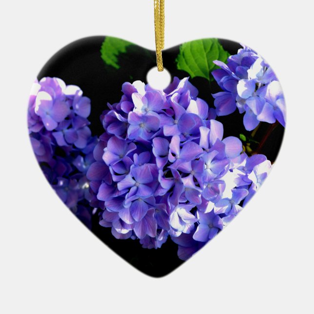 Elegant deep purple floral flowers  hydrangea ceramic tree decoration (Front)