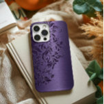Elegant Deep Purple Floral Lace On Purple<br><div class="desc">Purple tones metallic background,  with deep-purple floral lace.</div>