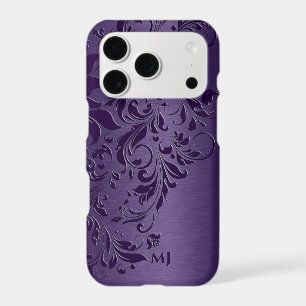 Elegant Deep Purple Floral Lace On Purple