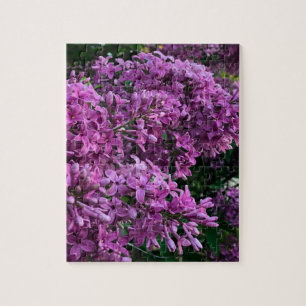 Elegant deep purple magenta florals flowers lilacs jigsaw puzzle