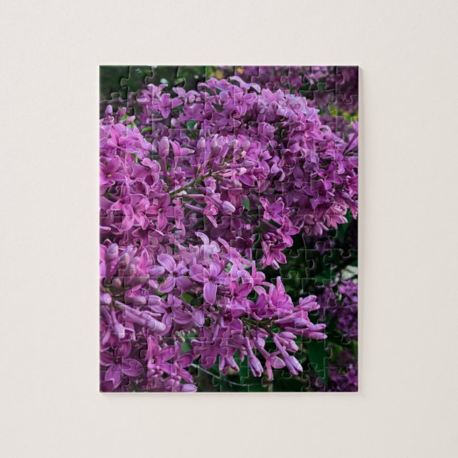 Elegant deep purple magenta florals flowers lilacs jigsaw puzzle (Vertical)