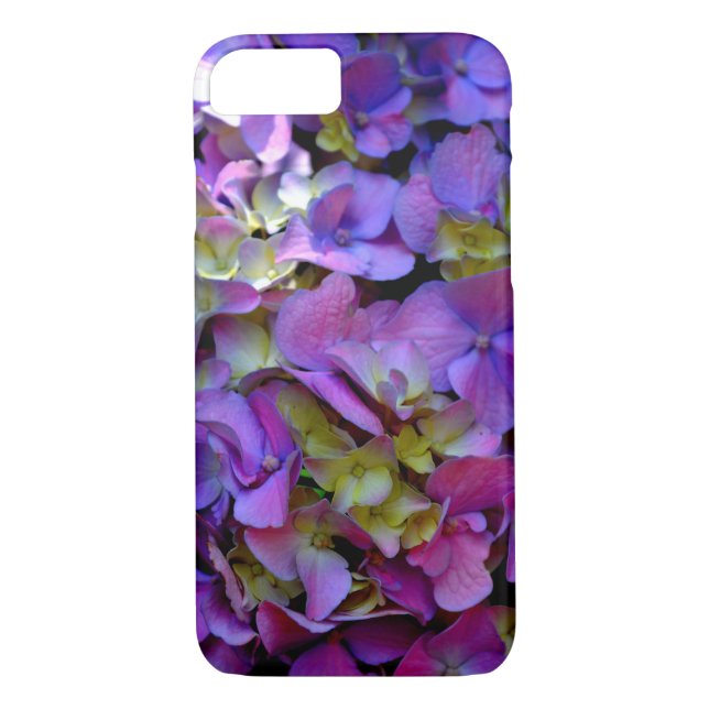 Elegant deep purple pink magenta floral hydrangeas Case-Mate iPhone case (Back)