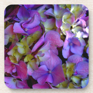 Elegant deep purple pink magenta floral hydrangeas coaster