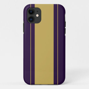 Elegant Deep Purple Sleek Wide Racing Stripes Case-Mate iPhone Case