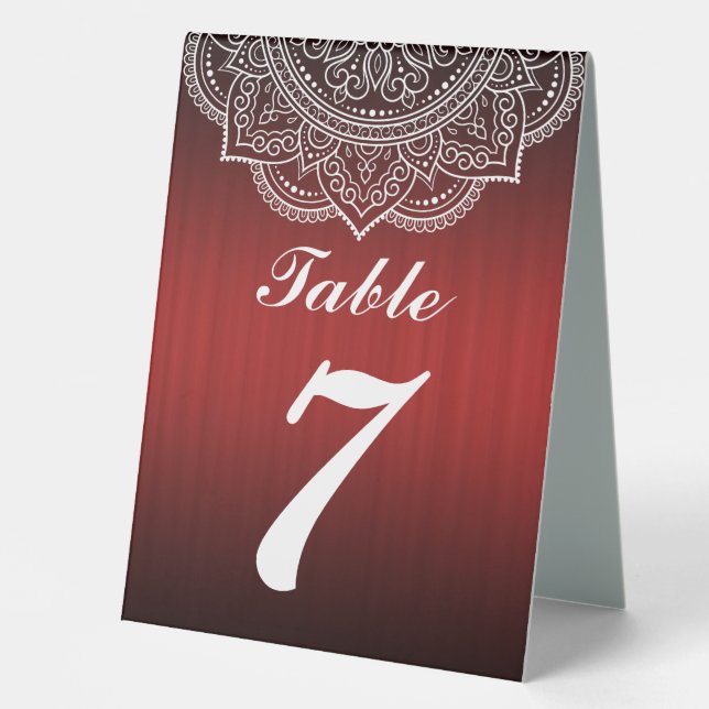 Elegant Deep red and White Indian Paisley Wedding (Front)