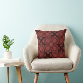 Elegant Deep Red Floral Pattern Cushion