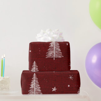 Elegant Deep Red Merry Christmas Wrapping Paper
