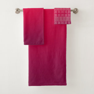 Elegant Deep Rich Pink Bath Towel Set