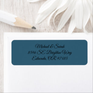 Elegant Deep Teal Blue Return Address