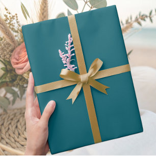 Elegant Deep Teal Minimalist Wrapping Paper Roll