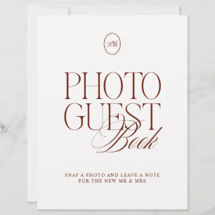 Elegant Deep Terracotta Photo Guest Book Sign