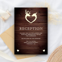Elegant Deer Heart Rustic Wood Reception