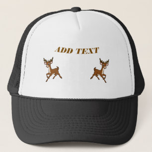 Elegant Deer Left and Right sides Images ADD TEXT  Trucker Hat