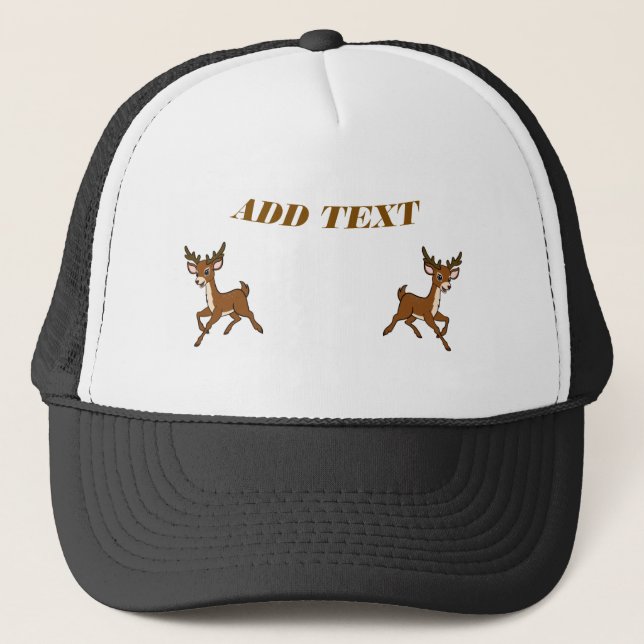 Elegant Deer Left and Right sides Images ADD TEXT  Trucker Hat (Front)