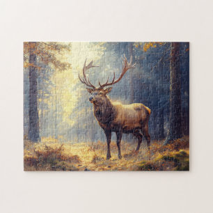Elegant Deer Stag in the Forest Jigsaw Puzzle