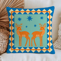 Elegant Deers on Blue Dopamine Aesthetic Boho Chic