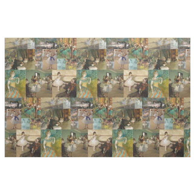 Elegant Degas Ballet Dancers Paintings Drawings Fabric (Fat Quarter)