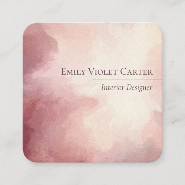 Elegant Delicate Feminine Business Card (Front)