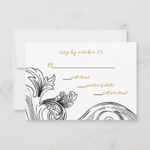 Elegant Delicate Floral Wedding RSVP Card