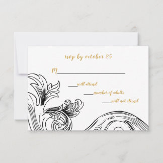 Elegant Delicate Floral Wedding RSVP Card