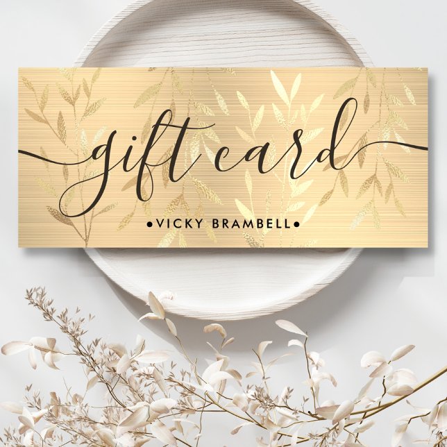 Elegant Delicate Gold Leaves Gift Certificate (Elegant Delicate Gold Leaves Gift Certificate)