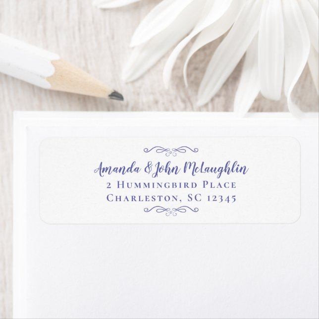 Elegant Delicate Periwinkle Blue Return Address (Insitu)