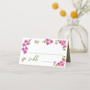 Elegant Delicate Purple Orchids Bohemian  Place Card