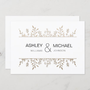 Elegant Delicate Rose Gold Chic Wedding Invitation