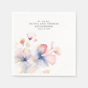 Elegant Delicate Watercolor Flowers Napkin