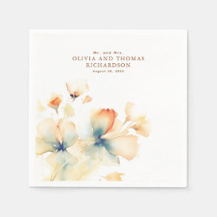 Elegant Delicate Watercolor Flowers Napkin