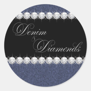 Elegant Denim and Diamonds Stickers