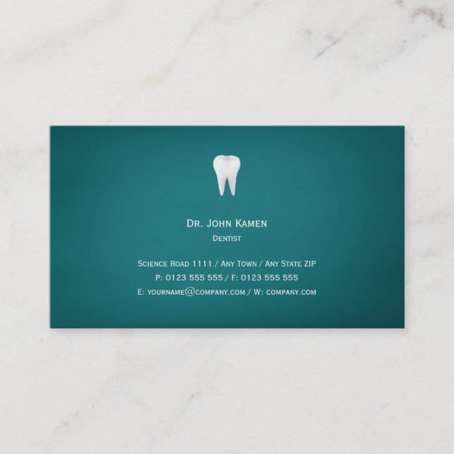 Elegant Dental | Aqua Business Card (Front)