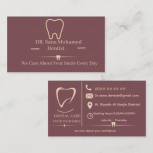 Elegant Dental Business Card for  Dentist