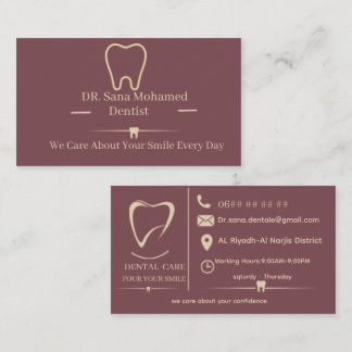 Elegant Dental Business Card for  Dentist