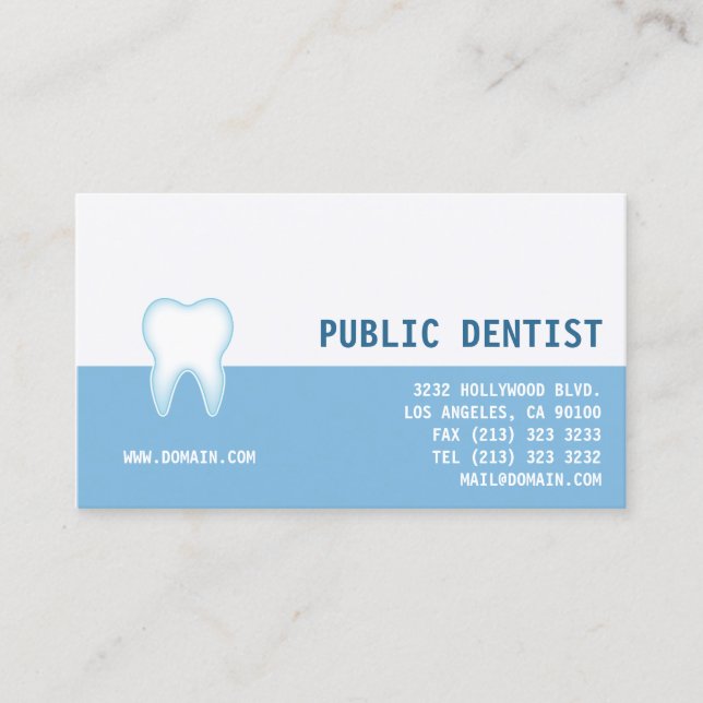 Elegant Dental Clinic Dentist Business Card (Front)