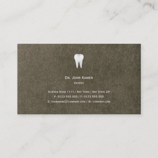 Elegant Dental Metallic Business Card (Front)