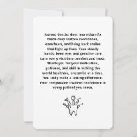 Elegant Dentist Appreciation Quote Black and White
