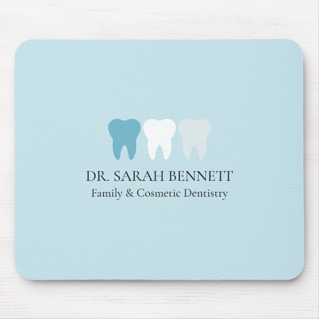 Elegant dentist AQUA blue professional Mouse Mat (Front)