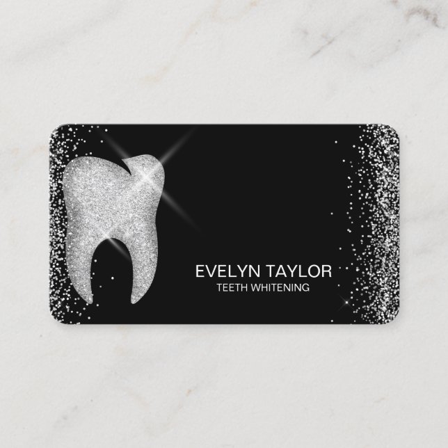 Elegant Dentist Dental Clinic Teeth Whitening Business Card (Front)