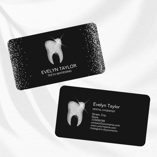 Elegant Dentist Dental Clinic Teeth Whitening Business Card (Creator Uploaded)