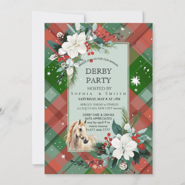 Elegant Derby Party Horse Invitation Card (Front)