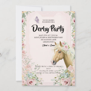 Elegant Derby Party Invitation with Floral Accents