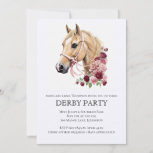 Elegant Derby Party Invitation with Horse Illustra