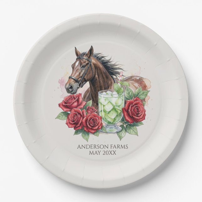 Elegant Derby Party  Paper Plate (Front)