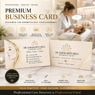 Elegant Dermatologist Business Card Skin Care DR