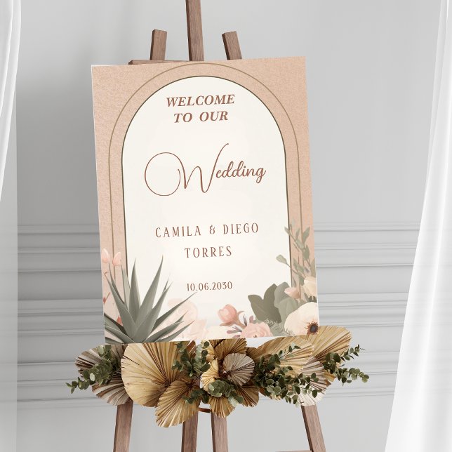 Elegant Desert Flowers Botanical Wedding Sign (Creator Uploaded)