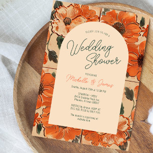 Elegant Desert Oasis Terracotta Wedding Invitation