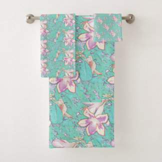 Elegant Desert Rose Adenium Summer Oasis Beach Fun Bath Towel Set