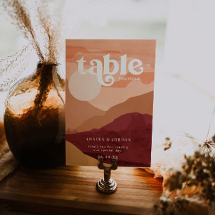 Elegant Desert Terra Cotta Personalised Wedding Table Number